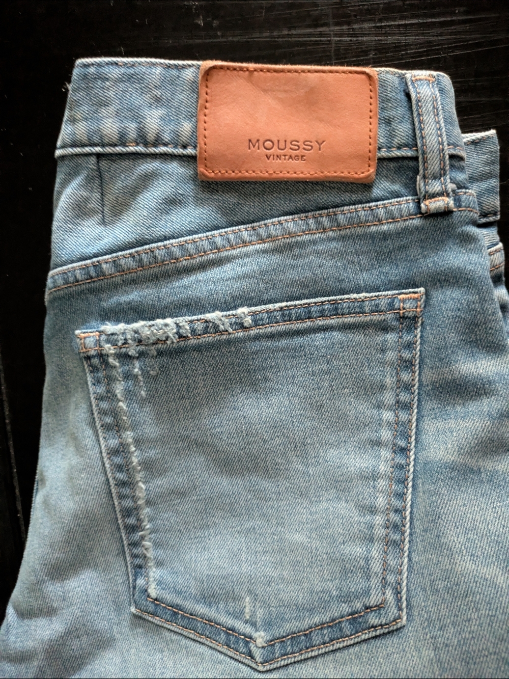 MOUSSY Vintage Light Blue Distressed Slim Straight Leg Jeans - Picture 2 of 8